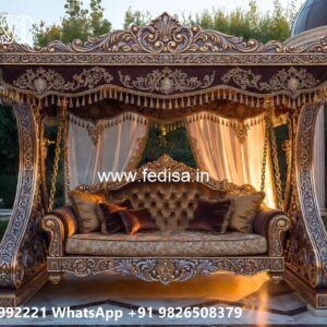Traditional Wood Carving Swing Design with Floral Engraving No-5318