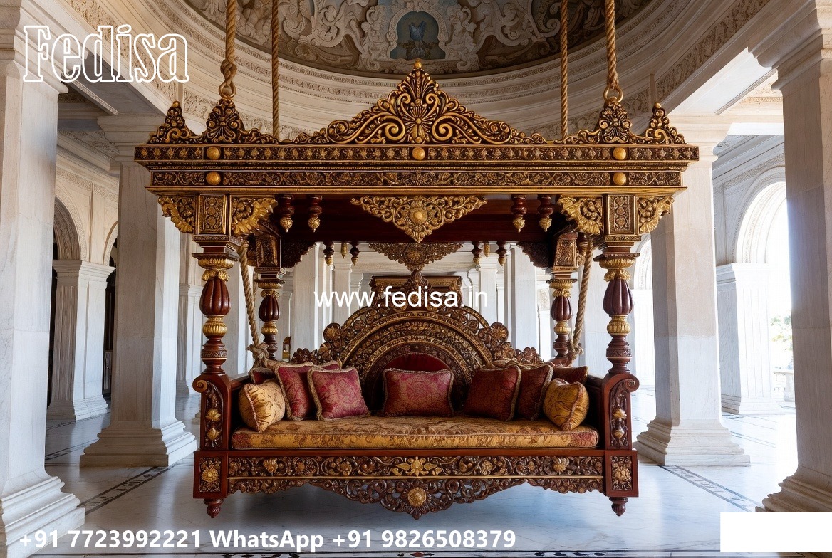 Beautiful Wood Carving Swing Design with Vintage Appeal No-5331