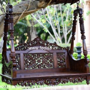 Premium Wood Carving Swing Design with Elegant Curves No-5333