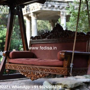 Handcrafted Wood Carving Swing Design for Grand Interiors No-5334