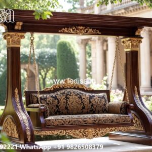 Elegant Wood Carving Swing Design with Royal Craftsmanship No-5338