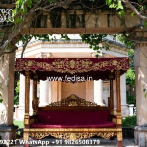 Stylish Wood Carving Swing Design with Traditional Charm No-5344