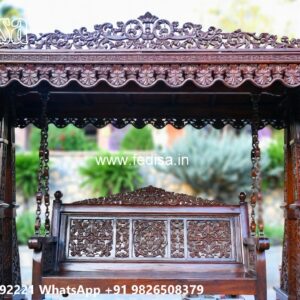 Vintage Wood Carving Swing Design with Decorative Beauty No-5346