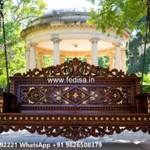 Wood Carving Swing Design with Elegant Decorative Finish No-5348