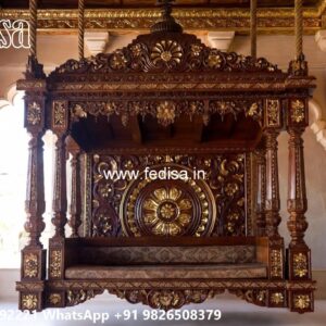 Luxury Wood Carving Swing Design for Relaxing Indoor Spaces No-5349