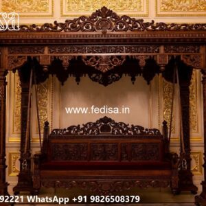 Classic Wood Carving Swing Design with Timeless Elegance No-5350