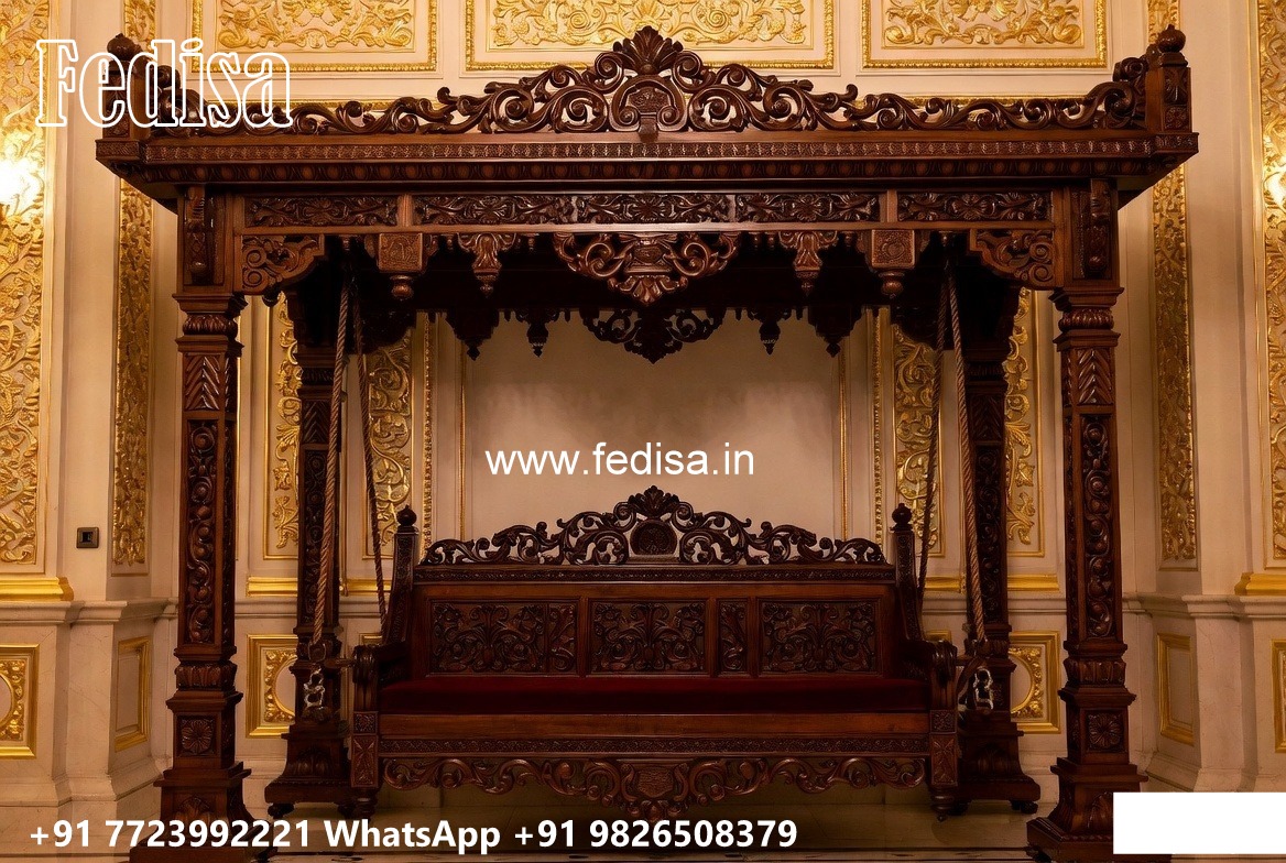 Classic Wood Carving Swing Design with Timeless Elegance No-5350