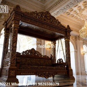 Wood Carving Swing Design with Intricate Wooden Patterns No-5351