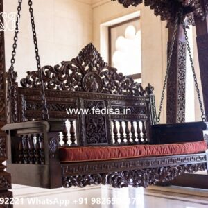 Traditional Wood Carving Swing Design for Indian Homes No-5356