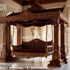 Luxury Wood Carving Swing Design with Elegant Backrest No-5357