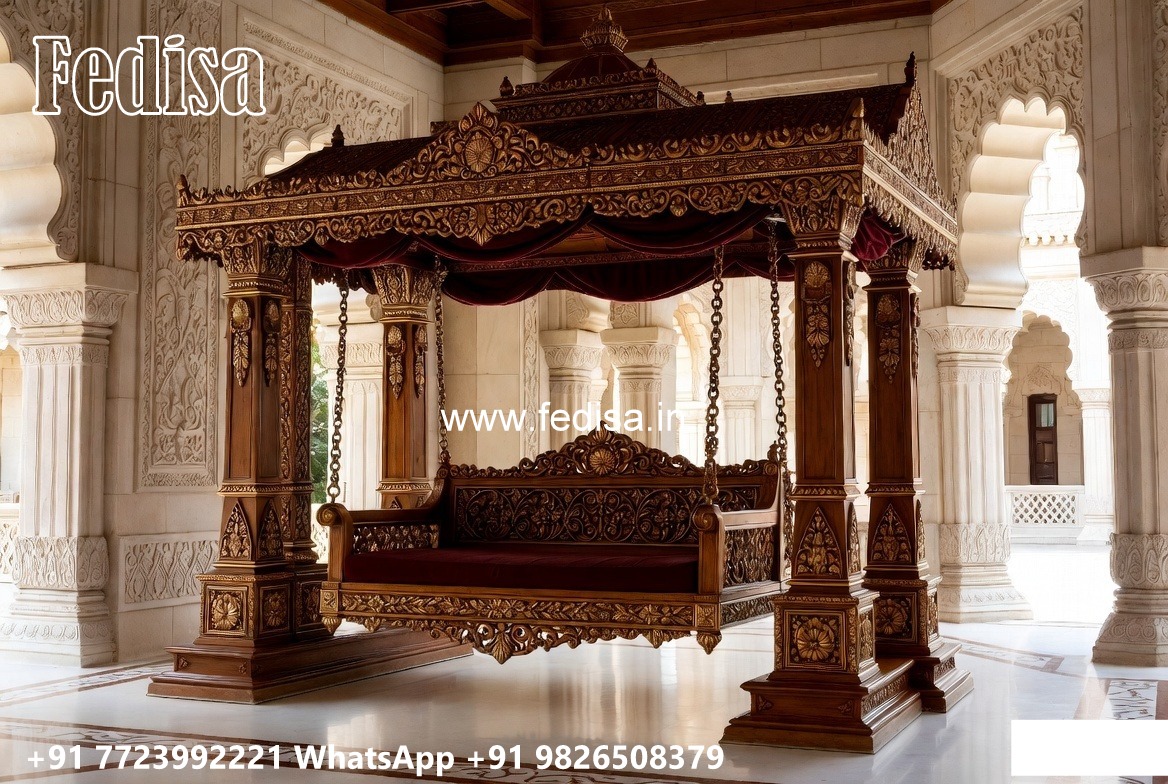 Luxury Wood Carving Swing Design with Elegant Backrest No-5357
