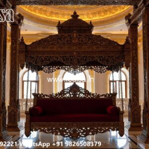 Wood Carving Swing Design with Rich Wooden Detailing No-5358
