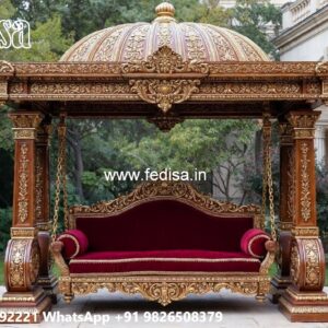Royal Wood Carving Swing Design for Grand Villa Interiors No-5363