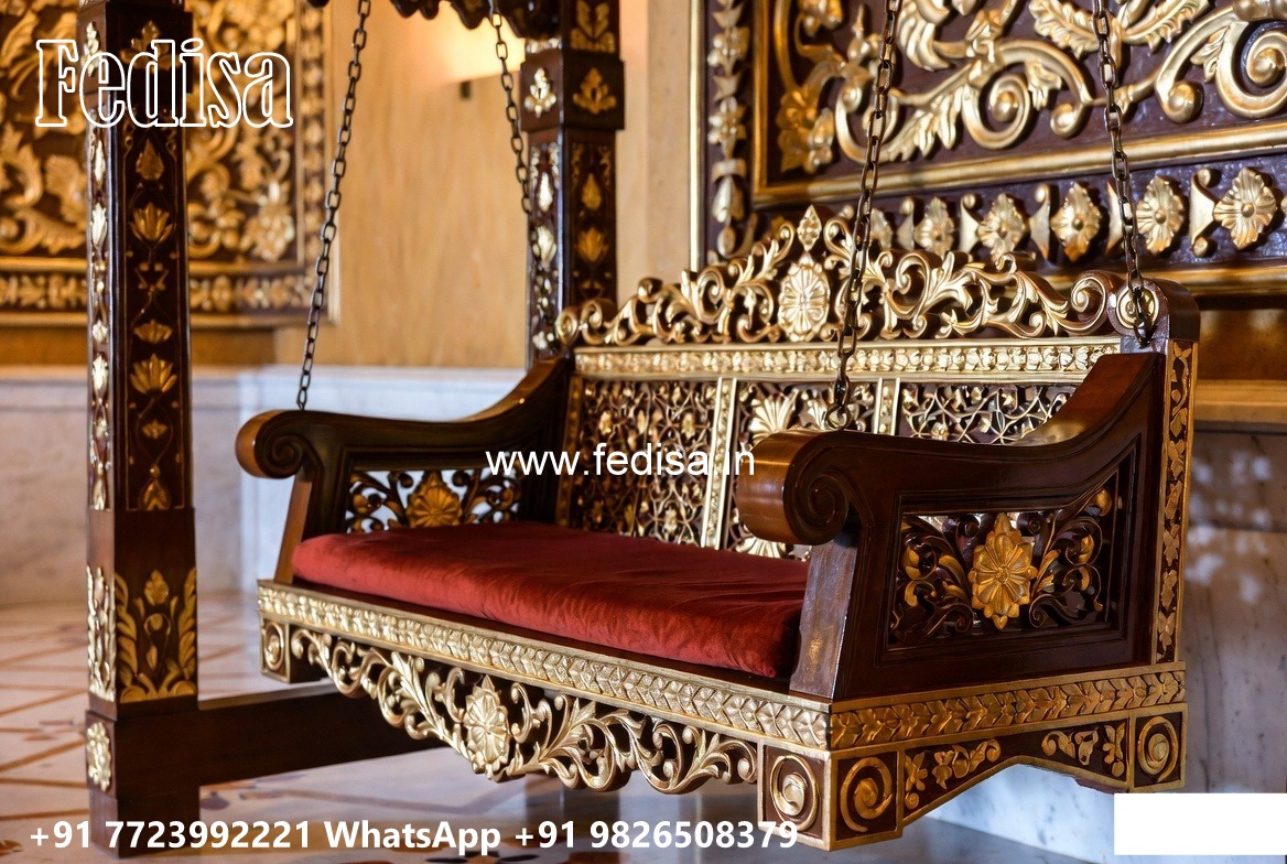 Beautiful Wood Carving Swing Design with Antique Charm No-5364