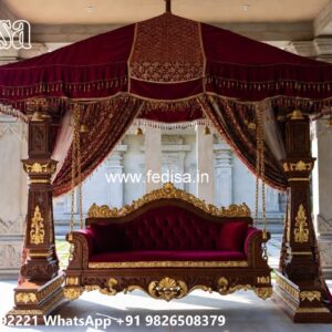 Indoor Wood Carving Swing Design for Elegant Sitting Areas No-5366