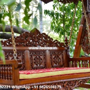 Stylish Wood Carving Swing Design for Heritage Homes No-5369