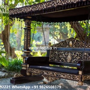 Luxury Wood Carving Swing Design for Stylish Living Spaces No-5374