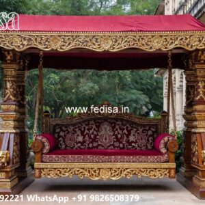 Artistic Wood Carving Swing Design with Antique Appeal No-5382