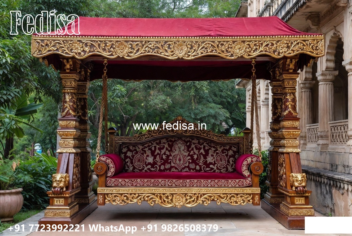 Artistic Wood Carving Swing Design with Antique Appeal No-5382