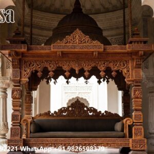 Traditional Wood Carving Swing Design with Royal Comfort No-5384