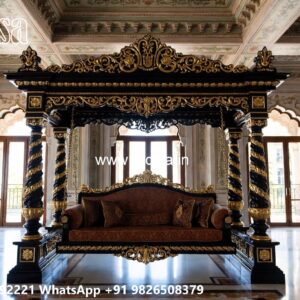 Royal Wood Carving Swing Design with Floral Artwork No-5387