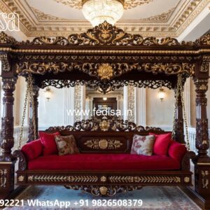 Wood Carving Swing Design with Decorative Hanging Chains No-5389