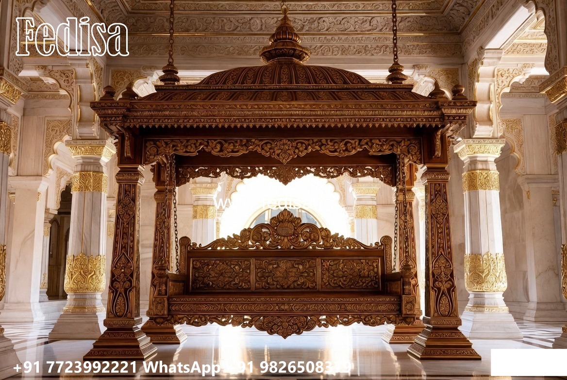 Luxury Wood Carving Swing Design with Rich Craftsmanship No-5391