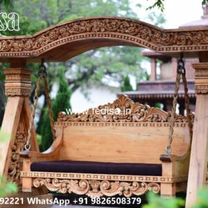 Wood Carving Swing Design with Beautiful Handcrafted Finish No-5394