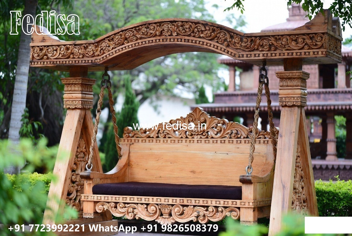 Wood Carving Swing Design with Beautiful Handcrafted Finish No-5394