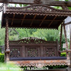Royal Wood Carving Swing Design with Palace Inspired Carving No-5397