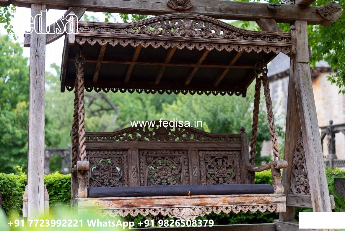 Royal Wood Carving Swing Design with Palace Inspired Carving No-5397