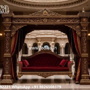 Elegant Wood Carving Swing Design with Vintage Wooden Appeal No-5399