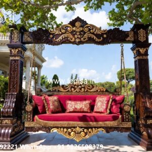 Handmade Wooden Swing Design with Royal Carving Style No-5404