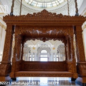 Elegant Wooden Swing Design with Brass Chain Decor No-5407