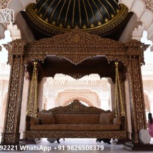 Royal Wooden Swing Design with Cushion Seating Style No-5415