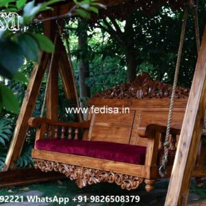 Wooden Swing Design with Royal Palace Inspired Look No-5440