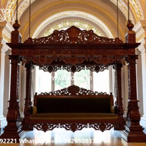 Stylish Wooden Swing Design for Drawing Room Beauty No-5441