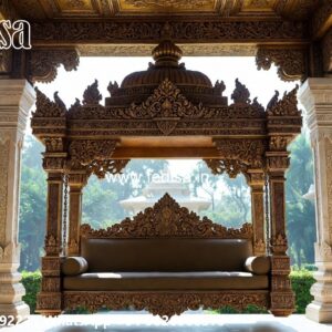 Indoor Luxury Wooden Swing Design with Soft Cushions No-5443