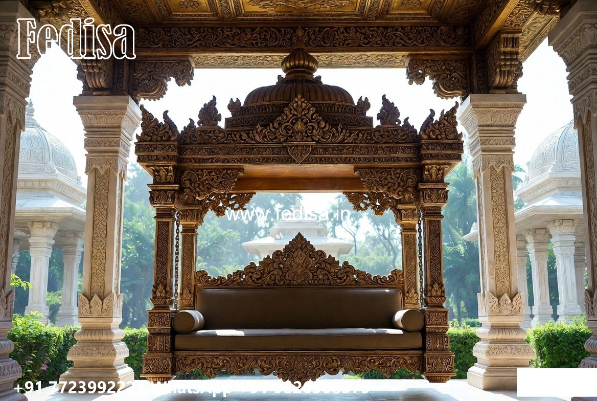 Indoor Luxury Wooden Swing Design with Soft Cushions No-5443