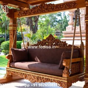 Elegant Wooden Swing Design for Family Relaxation Space No-5446