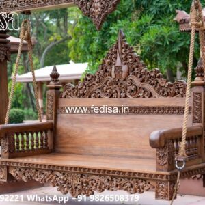 Wooden Swing Design with Beautiful Decorative Carvings No-5447