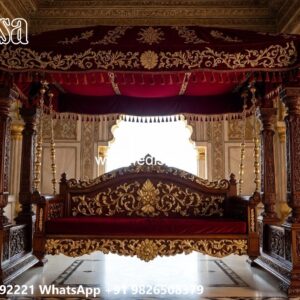 Wooden Swing Design with Elegant Brass Accessories No-5450