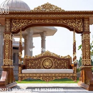 Wooden Swing Design with Vintage Traditional Craft Style No-5462