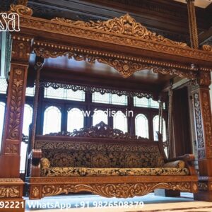 Wooden Swing Design with Handcrafted Royal Detailing No-5464