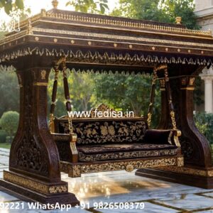 Stylish Wooden Swing Design for Relaxed Home Decor No-5484