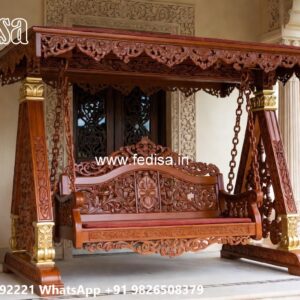 Wooden Swing Design with Classic Wooden Detailing No-5489