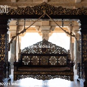 Handcrafted Wooden Swing Design with Royal Elegance No-5491