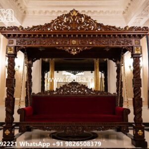 Wooden Royal Swing Design with Decorative Backrest No-5742