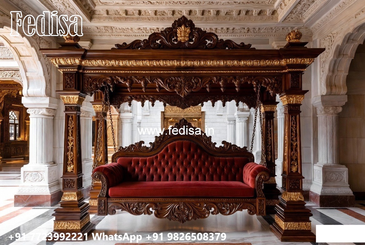 Luxury Wood Carving Swing Design for Indoor Home Decor No-5754