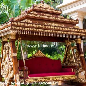 Indoor Wood Carving Swing Design for Stylish Seating Areas No-5763